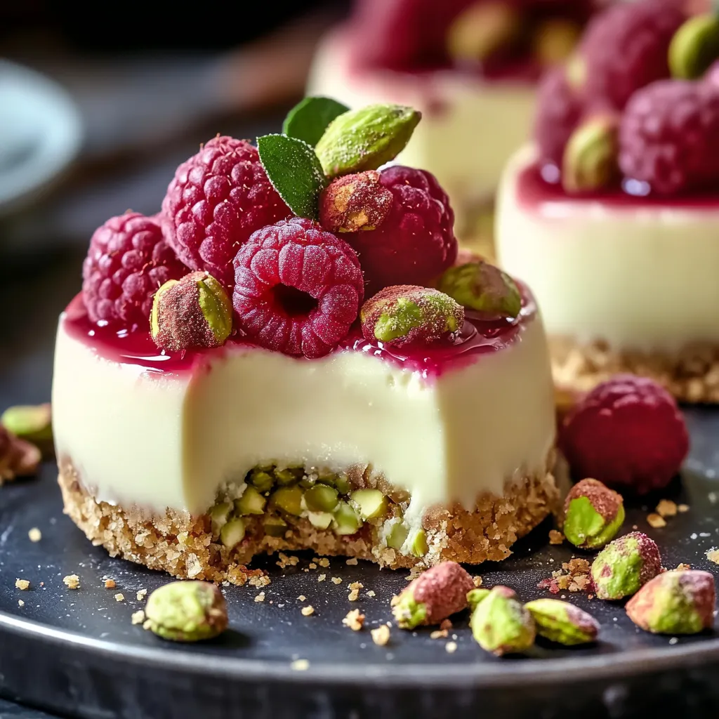 Delicious Pistachio & Raspberry Cheesecake Domes Recipe