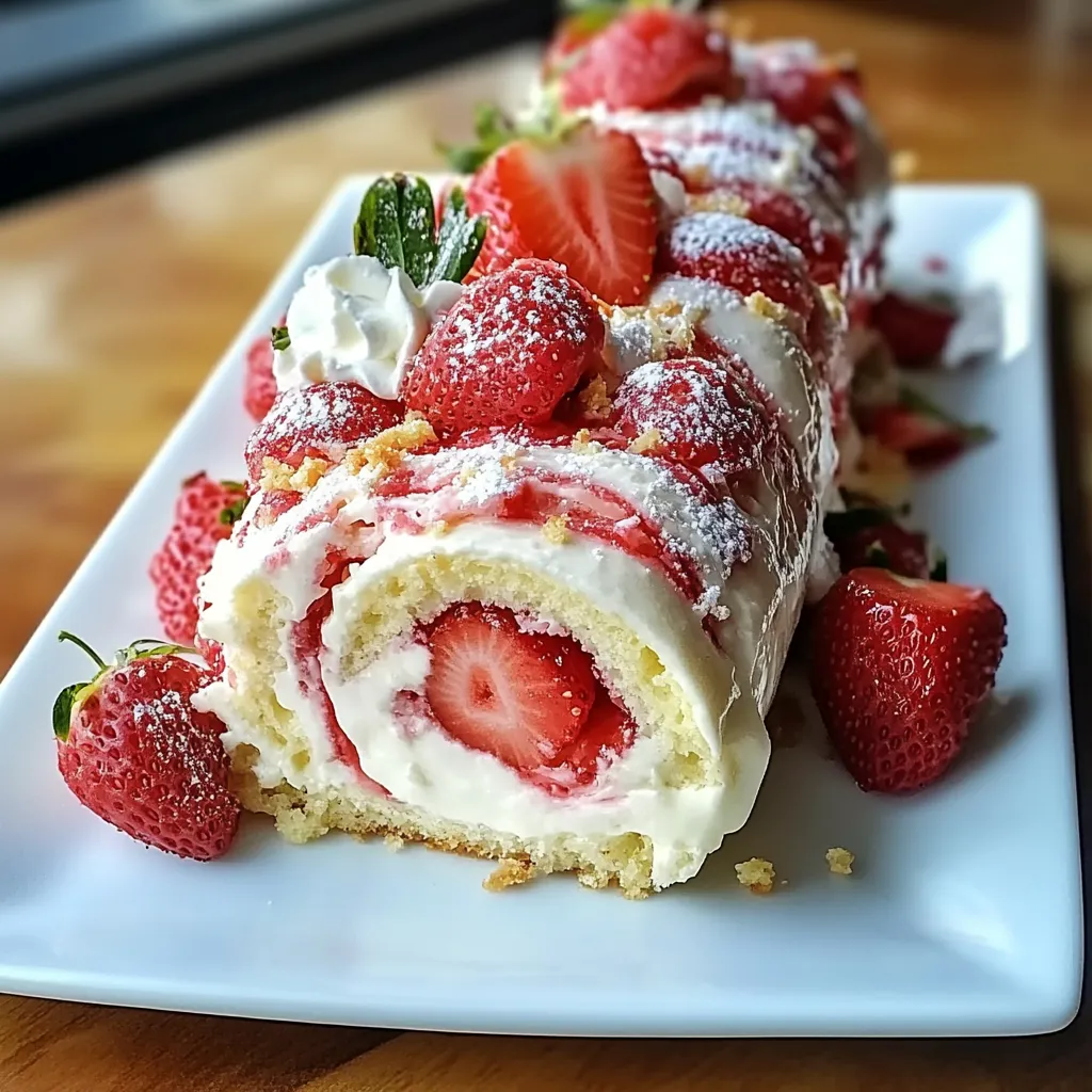 Easy Strawberry Shortcake Swiss Roll Recipe