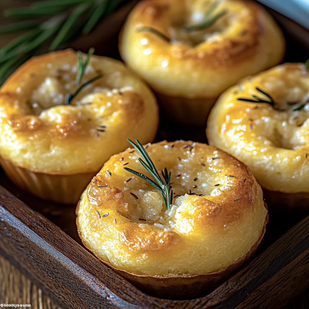 Golden Crust Garlic Rosemary Focaccia Muffins: A Savory Bite-Sized Delight