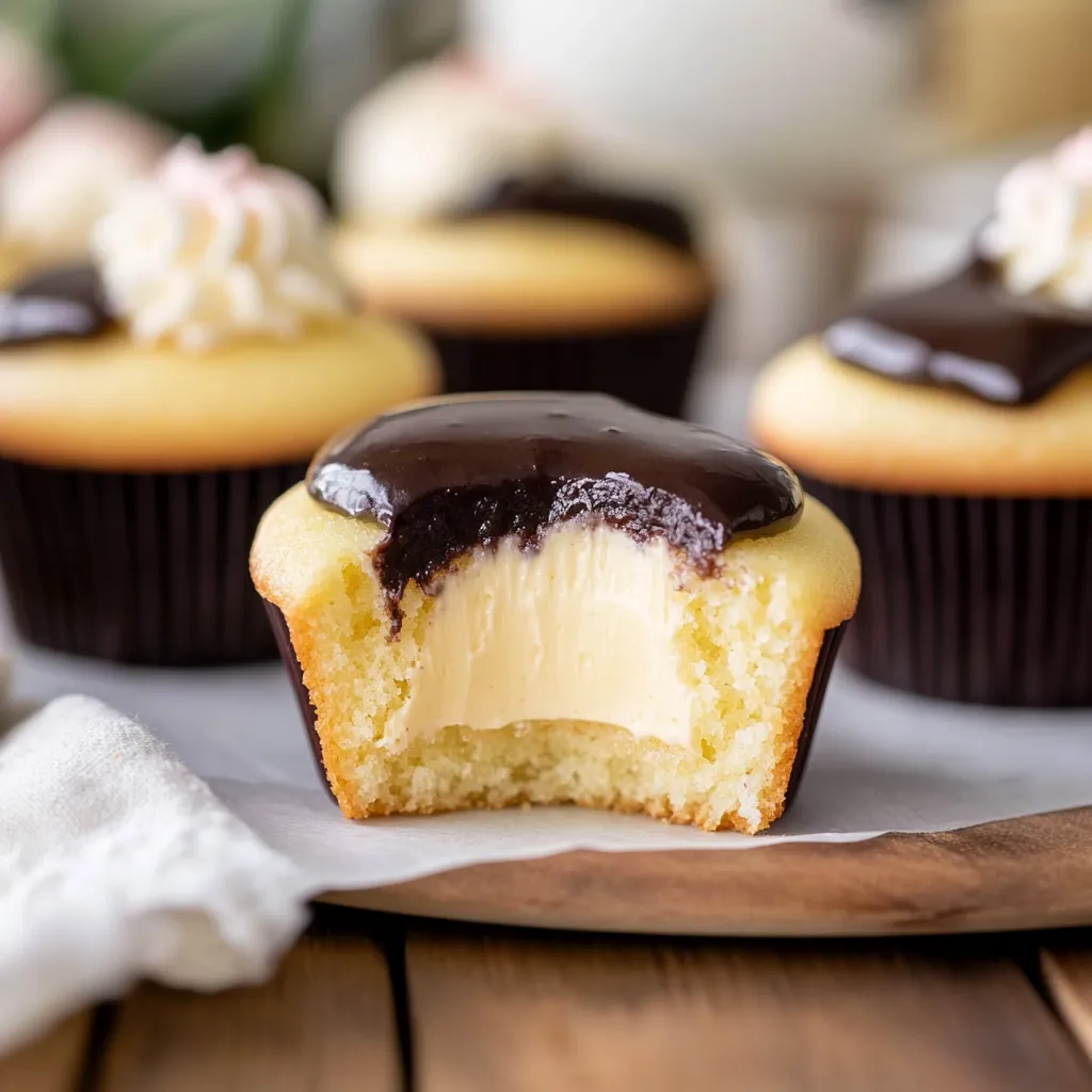 Homemade Boston Cream Cupcakes Recipe