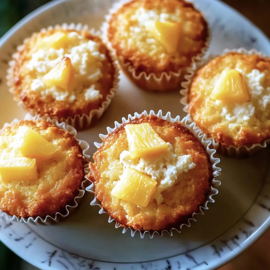 Easy Coconut and Pineapple Cottage Cheese Muffins Recipe