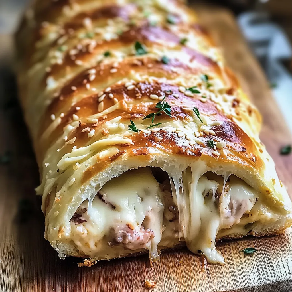 Homemade Chicken Cordon Bleu Stromboli Recipe