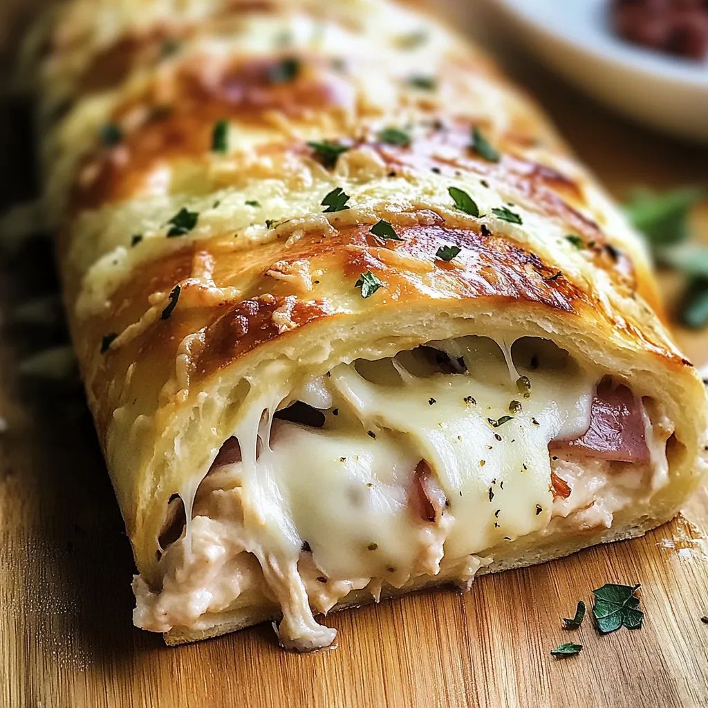 Delicious Chicken Cordon Bleu Stromboli Recipe