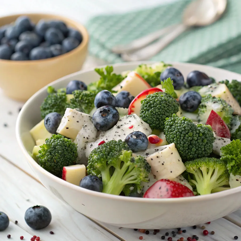 Homemade Skinny Broccoli Salad with a Poppy Seed Dressing Recipe