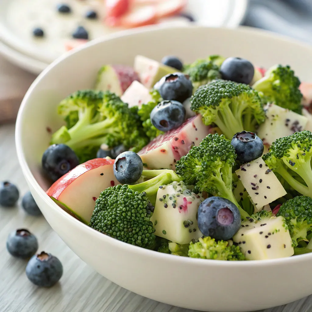 Easy Skinny Broccoli Salad with a Poppy Seed Dressing Recipe