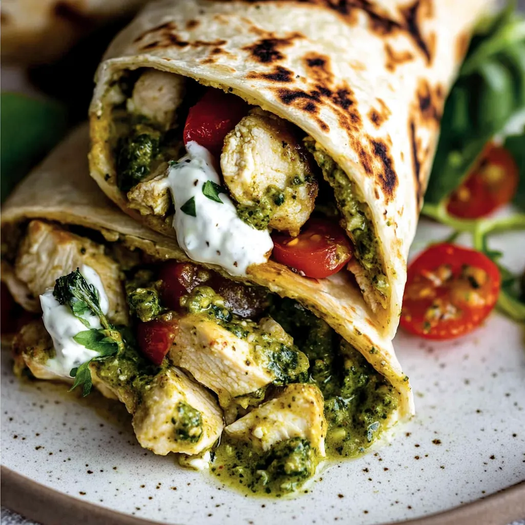 Creamy Chicken Pesto Wraps Recipe