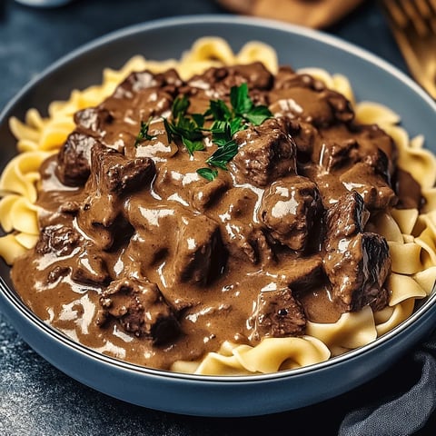 Beef Stroganoff with Egg Noodles