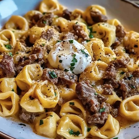 Philly Cheesesteak Tortellini Pasta