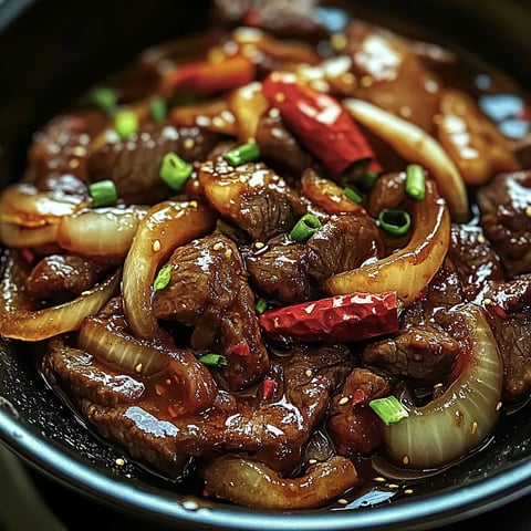 Sizzling Chinese Pepper Steak with Onions Recipe