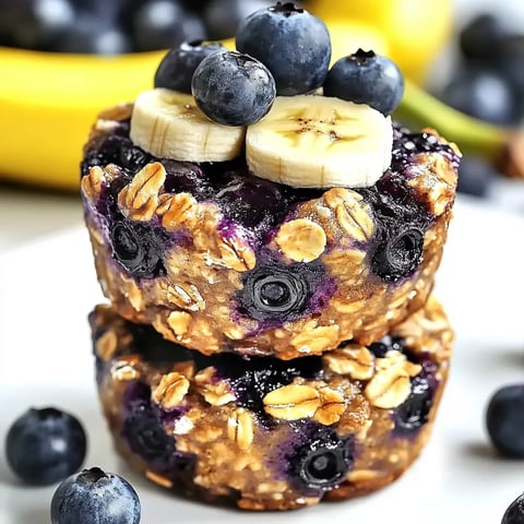 Healthy Blueberry Banana Oatmeal Cups