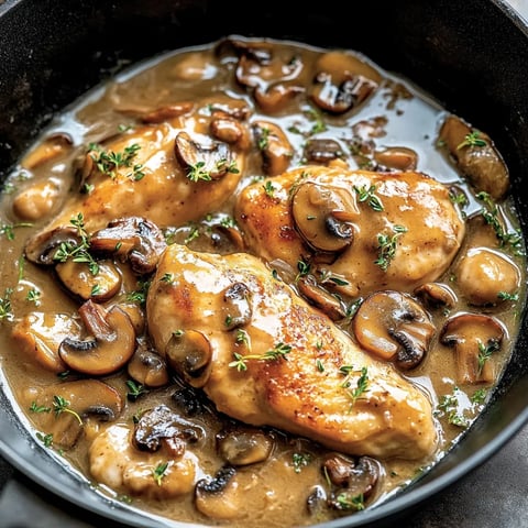 Skillet Chicken and Mushroom Wine Sauce