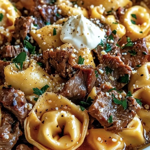 Philly Cheesesteak Tortellini Pasta